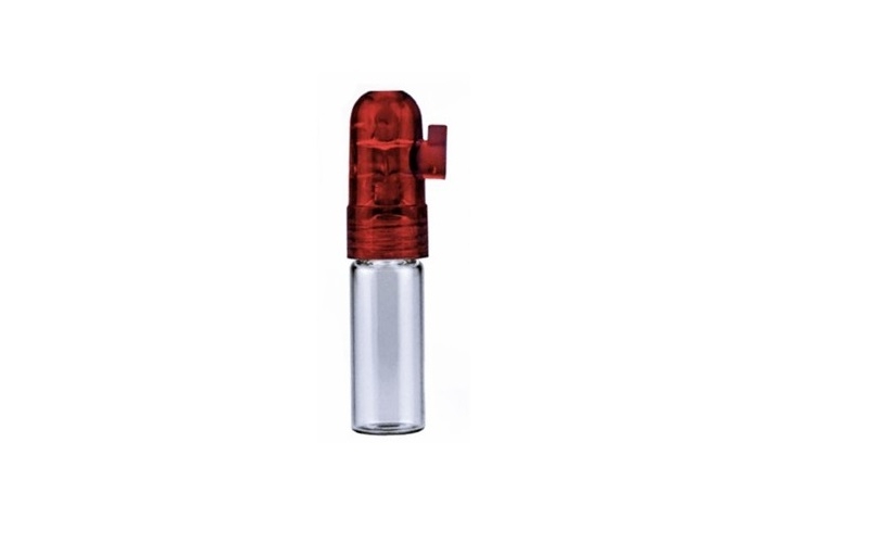 glass and plastic snorter sniffer bullet red