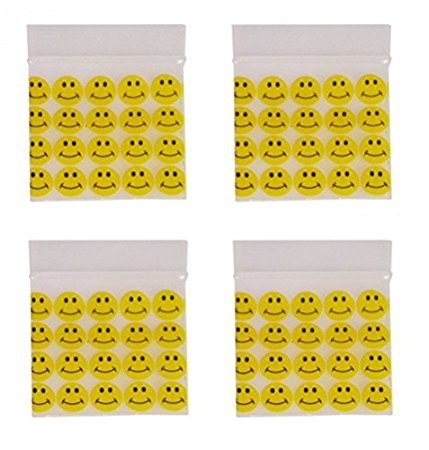 100x 40mm x 40mm smiley face grip seal gummy 
