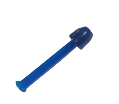 sniffer snorter tube blue acrylic plastic mushroom shape