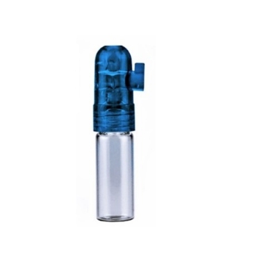glass and plastic snorter sniffer bullet blue