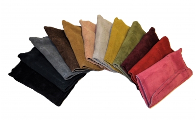 large coloured suede pouch snuff kit
