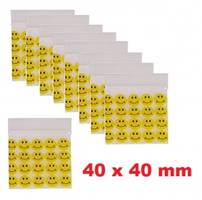 1000x 40mm x 40mm smiley face grip seal gummy sealy bags baggies 