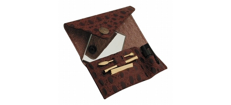 crocodile skin snorting pouch kit