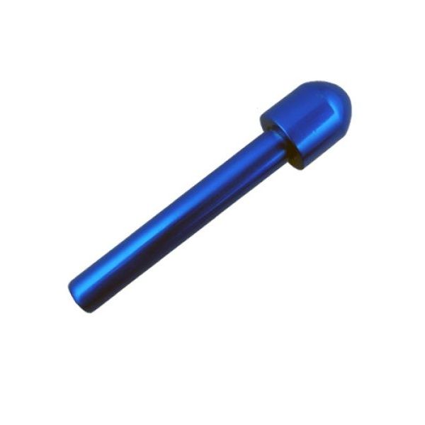 Wide end alloy mushroom snorter Blue (for snuff)