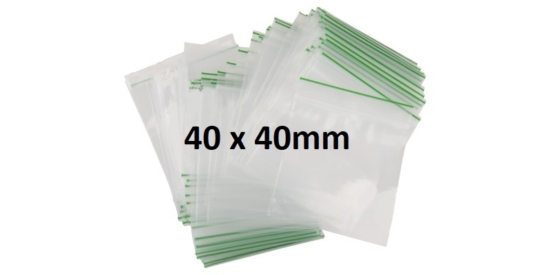 100 x 40mm x 40mm grip lock gummy sealy bags 