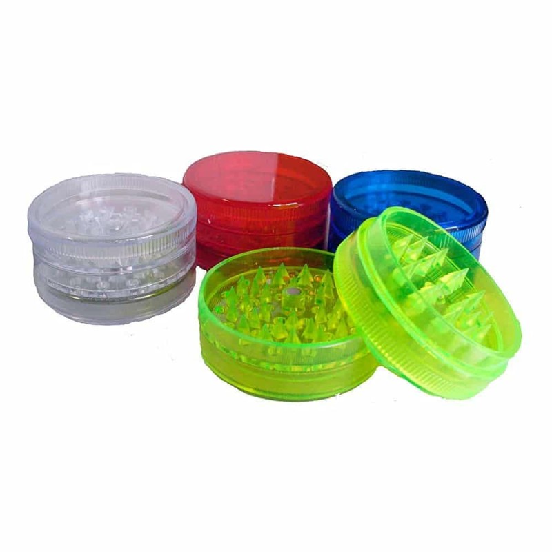 plastic magnetic 3 part herb grinder with sta