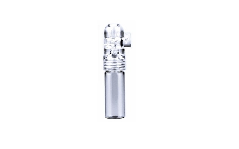 Mini CLEAR GLASS SNORTER SNIFFER SNUFF POWDER BULLET DISPENSER